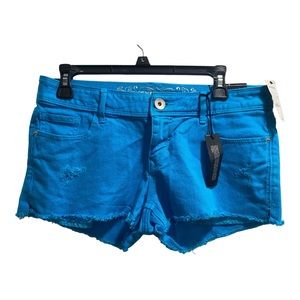 Express Jeans, Blue‎ Distressed Denim Shorts size 6 NWT